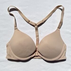 Victoria’s Secret Wear Everywhere Racerback Push Up Bra 32A Beige Underwire